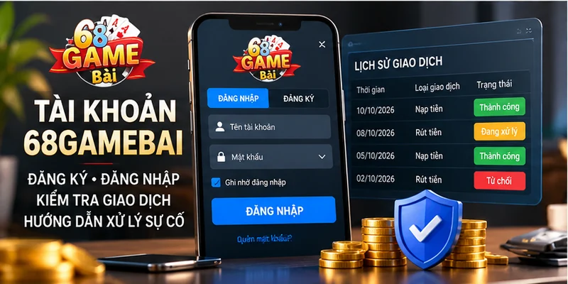 Hướng dẫn tài khoản và giao dịch 68gamebai